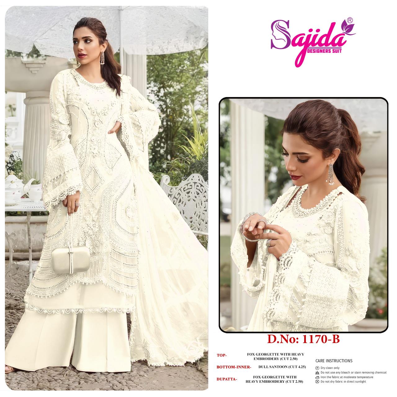 Sajida 1170 catalog original pakistani suits wholesale india