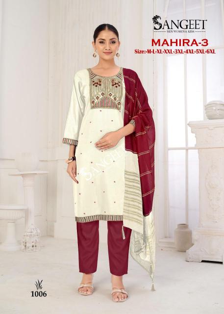 Sangeet Mahira Vol 3 Catalog rayon kurti meteriale wholesale