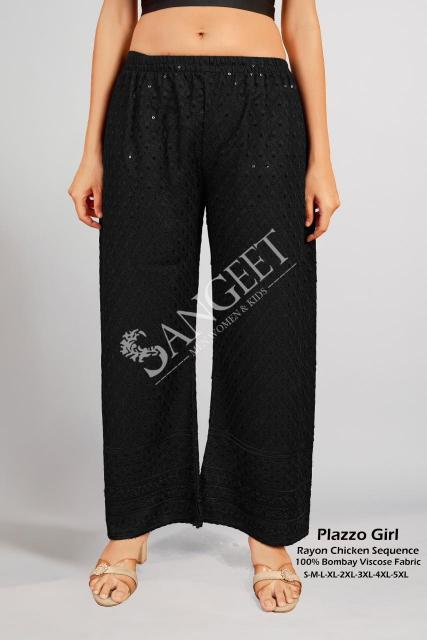 Sangeet Plazzo Girl catalog Rayon Chicken Sequence Plazzo