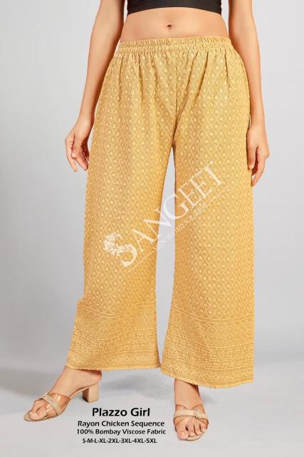 Sangeet Plazzo Girl catalog Rayon Chicken Sequence Plazzo