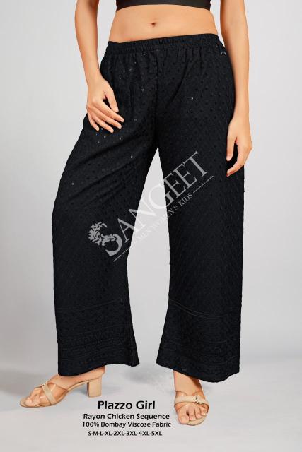 Sangeet Plazzo Girl catalog Rayon Chicken Sequence Plazzo