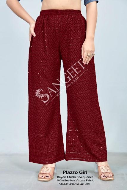 Sangeet Plazzo Girl vol 2 catalog Rayon Chicken Sequence Plazzo