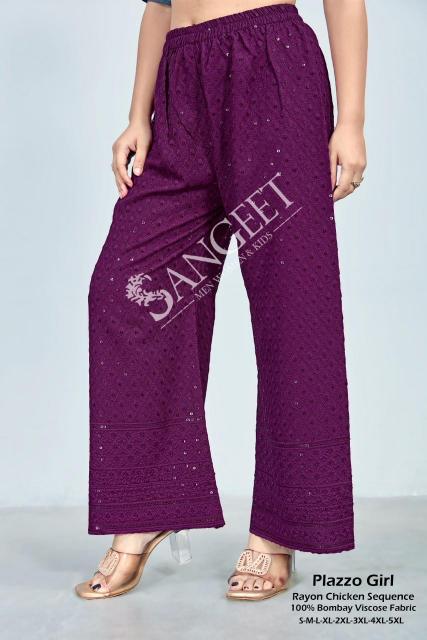 Sangeet Plazzo Girl vol 2 catalog Rayon Chicken Sequence Plazzo