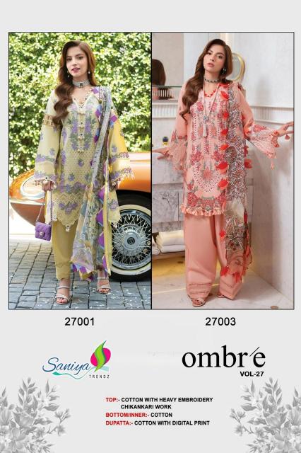 Saniya Ombre vol 27 catalog pakistani suits wholesale in pakistan