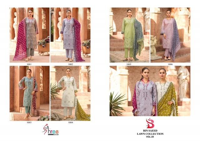 Shree Bin Saeed Lawn Collection Vol 25 catalog pakistani suits wholesalers in pakistan