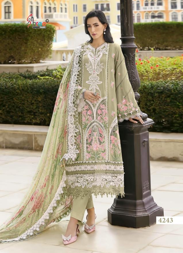 Shree Fabs Mariya B Luxury Lawn Collection Vol 4 catalog Chiffon Dupatta wholesale pakistani suits in chennai