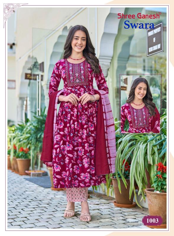 Shree Ganesh Swara Vol-1 – Umbrella Style Kurti Pant With Dupatta - Wholesale Catalog
