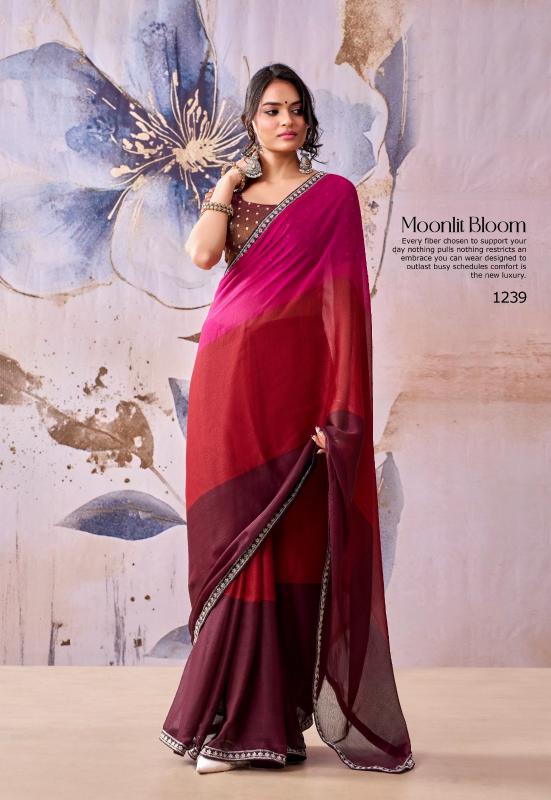 Stavan Celebtaities catalog pure chiffon saree wholesaler