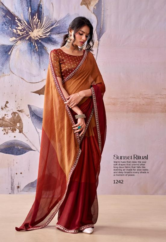 Stavan Celebtaities catalog pure chiffon saree wholesaler