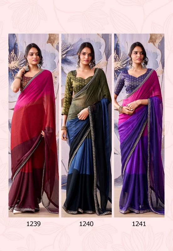 Stavan Celebtaities catalog pure chiffon saree wholesaler