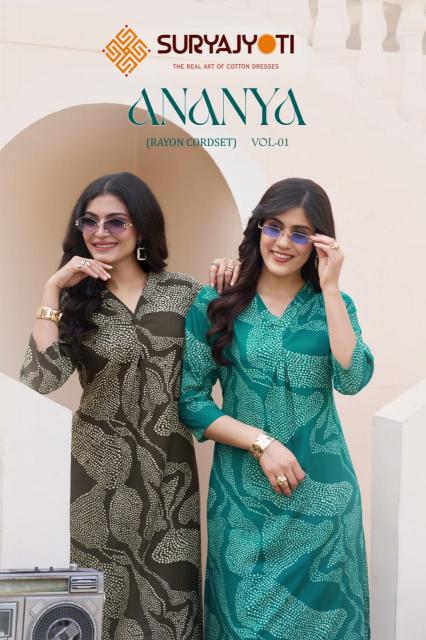 Suryajyoti Ananya Vol-1 – Kali With A-Line Rayon Cord Set - Wholesale Catalog