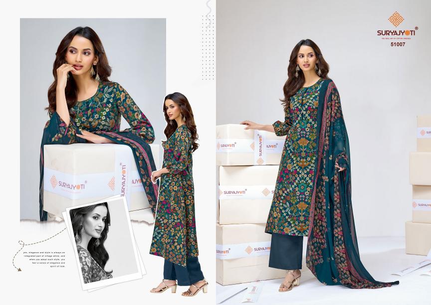 Suryajyoti Naisha Vol-51 – Dress Material - Wholesale Catalog