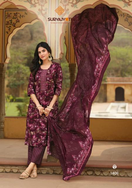 Suryajyoti Nikhaar Vol-14 – Kurti Pant With Dupatta - Wholesale Catalog