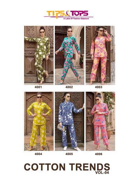 Tips & Tops Cotton Trends Vol 4 Catalog modest co ord sets women