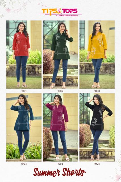 Tips & Tops Summer Shorts catalog wholesale buy western kurtis and tunics