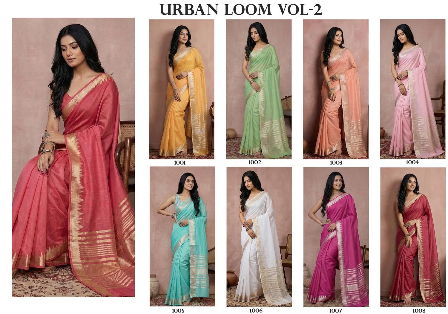 Urban Loom vol 2 fancy designer COTTON Silk WITH ZARI BORDAR saree