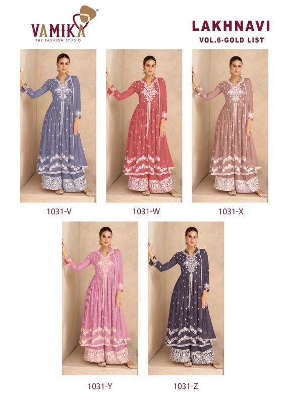 Vamika Lakhnavi Vol 6 gold (D.NO.1031V To 1031Z) catalog wholesale market for lucknowi kurtis