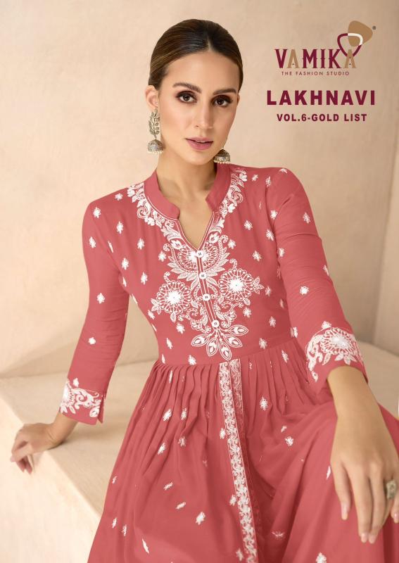 Vamika Lakhnavi Vol 6 gold (D.NO.1031V To 1031Z) catalog wholesale market for lucknowi kurtis