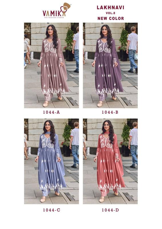 Vamika Lakhnavi Vol 8 (D.NO.1044A To 1044D) catalog kurtis with duppatas wholesale
