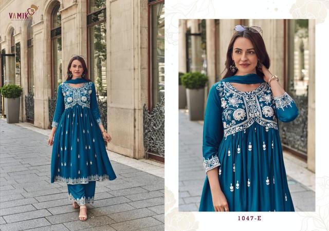 Vamika Lakhnavi Vol 8 Gold (D.NO.1047E To 1047H) catalog buy wholesale reyon kurtis