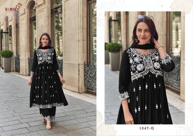 Vamika Lakhnavi Vol 8 Gold (D.NO.1047E To 1047H) catalog buy wholesale reyon kurtis