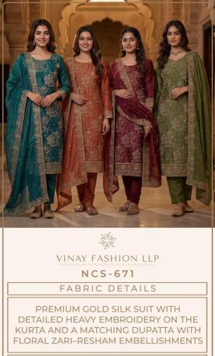 Vinay 671 catalog salwar kameez wholesale market in kolkata