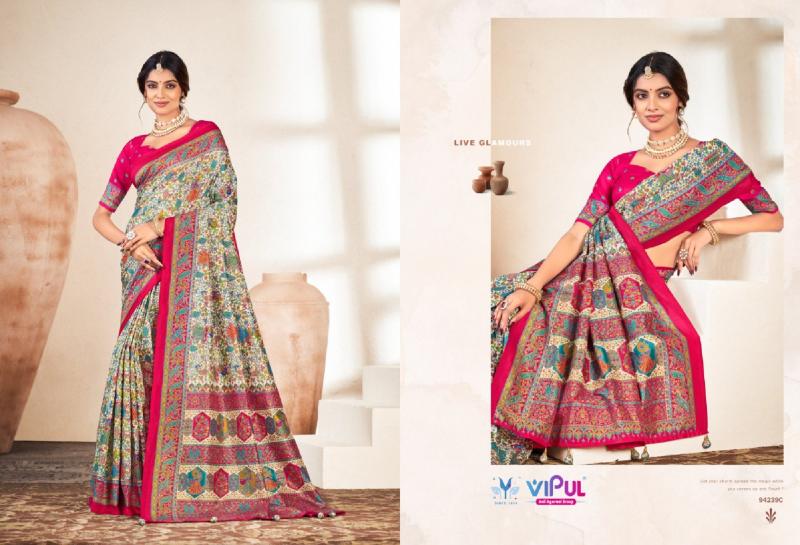 Vipul Ivory Silk vol 18 catalog sarees wholesale price