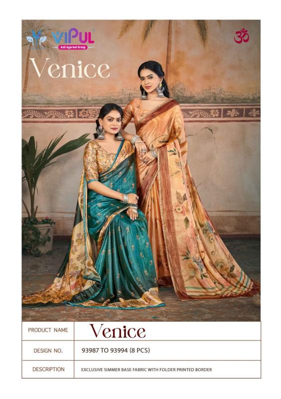 Vipul Venice 93987 TO 93994 catalog wholesale sarees for business