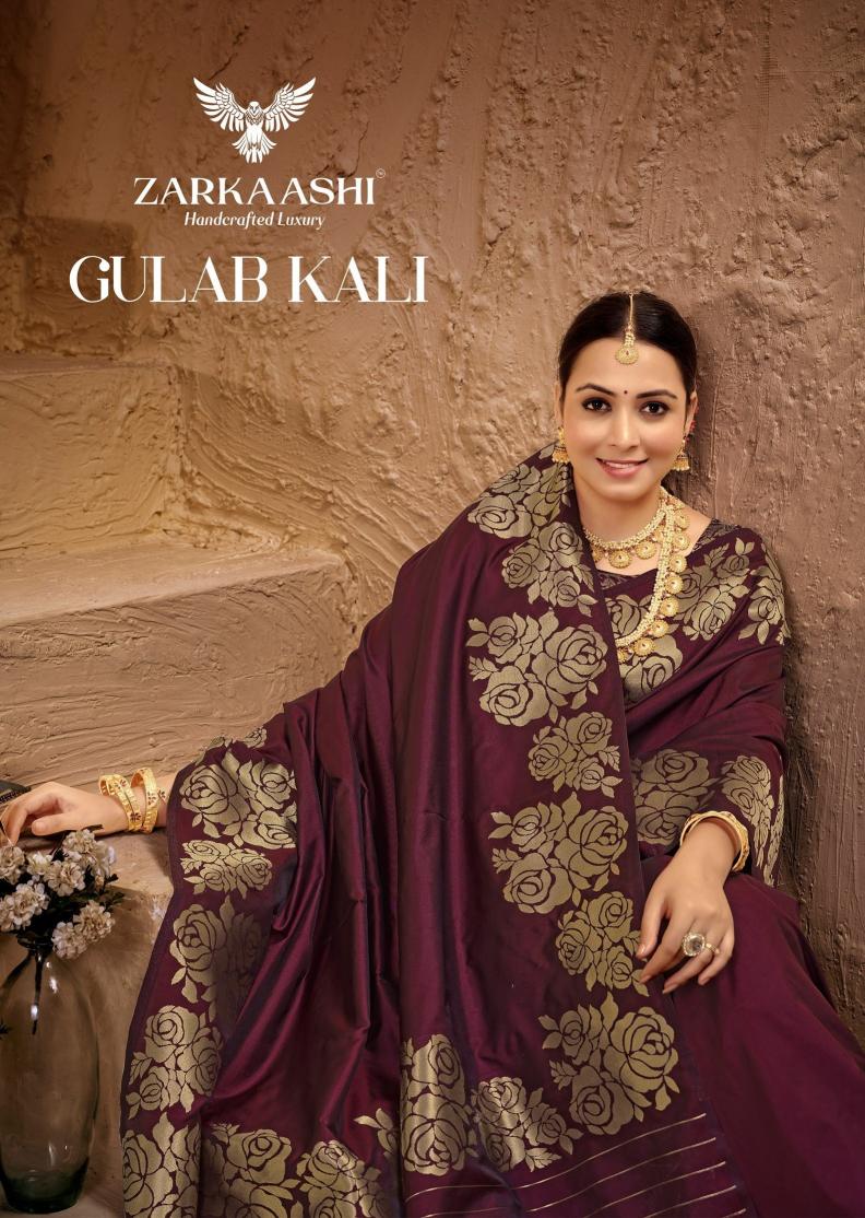 Zarkaashi Gulab kali catalog wholesale banarasi saree