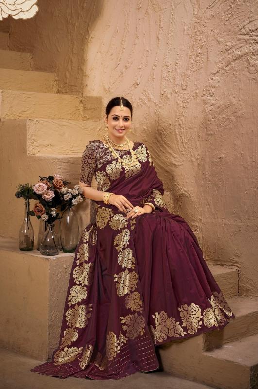 Zarkaashi Gulab kali catalog wholesale banarasi saree