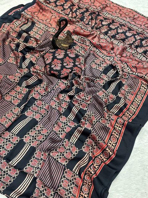 AJRrakh Gajji bandhej Wholesale sarees in Mumbai