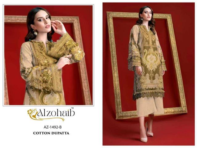 Al Zohaib Az-1492 – Pakistani Kurti Pant With Dupatta - Wholesale Catalog