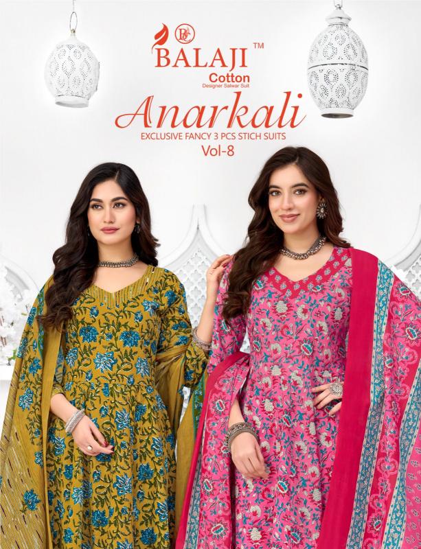 BALAJI COTTON ANARKALI vol 8 Best wholesale dress materials in Hyderabad