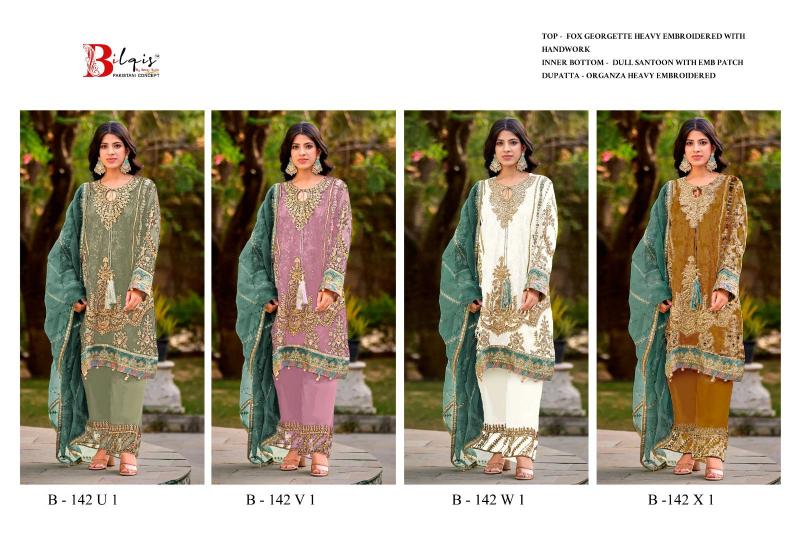 Bilqis B 142 U1 TO X1 catalog wholesaler of pakistani suits in srinagar