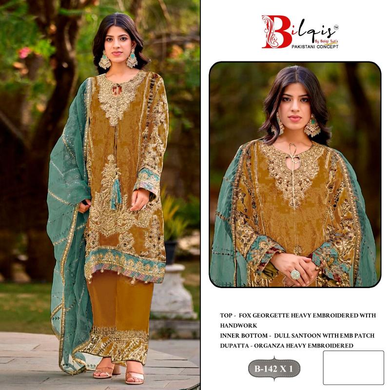 Bilqis B 142 U1 TO X1 catalog wholesaler of pakistani suits in srinagar