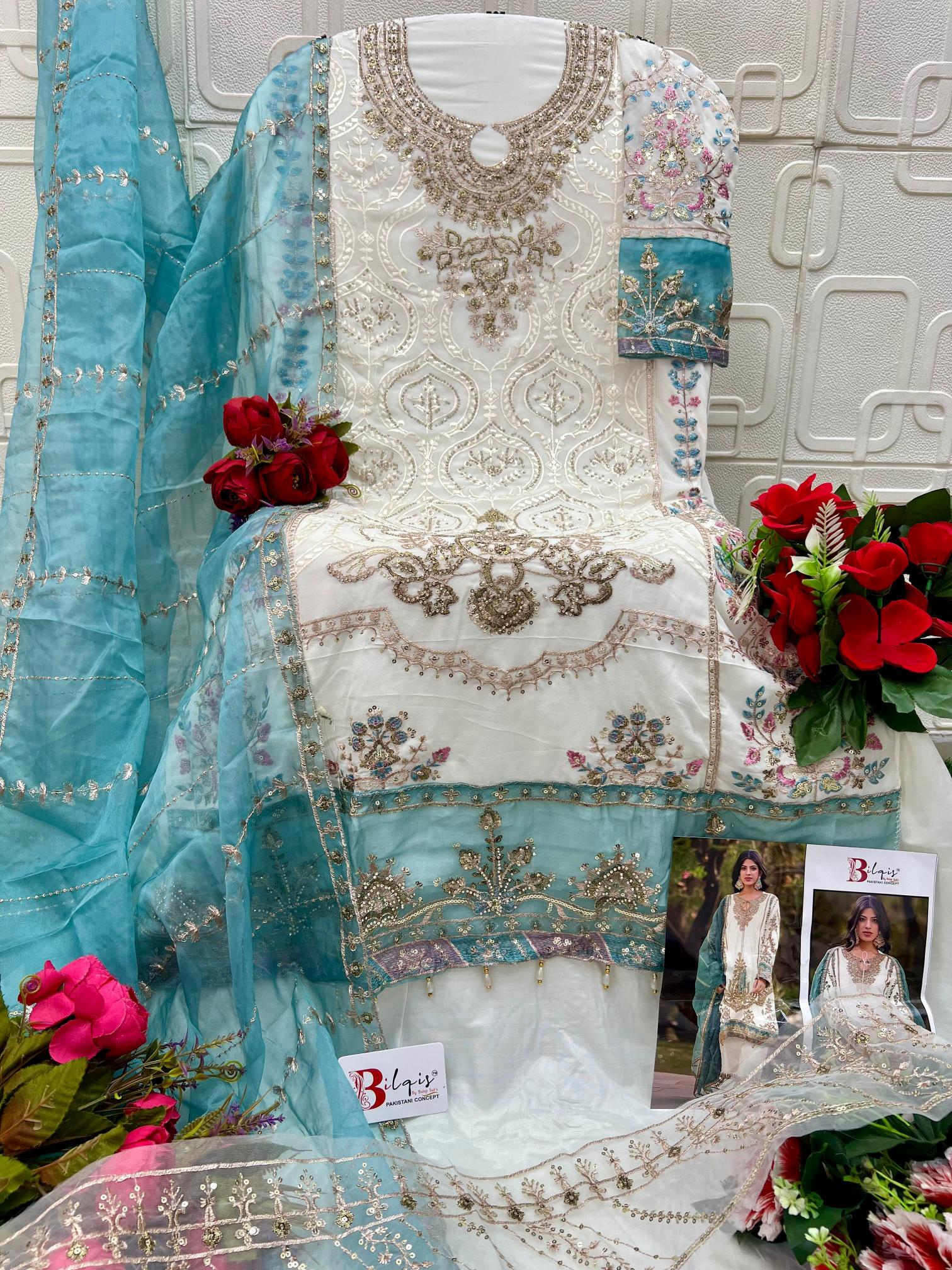 Bilqis B 142 U1 TO X1 catalog wholesaler of pakistani suits in srinagar