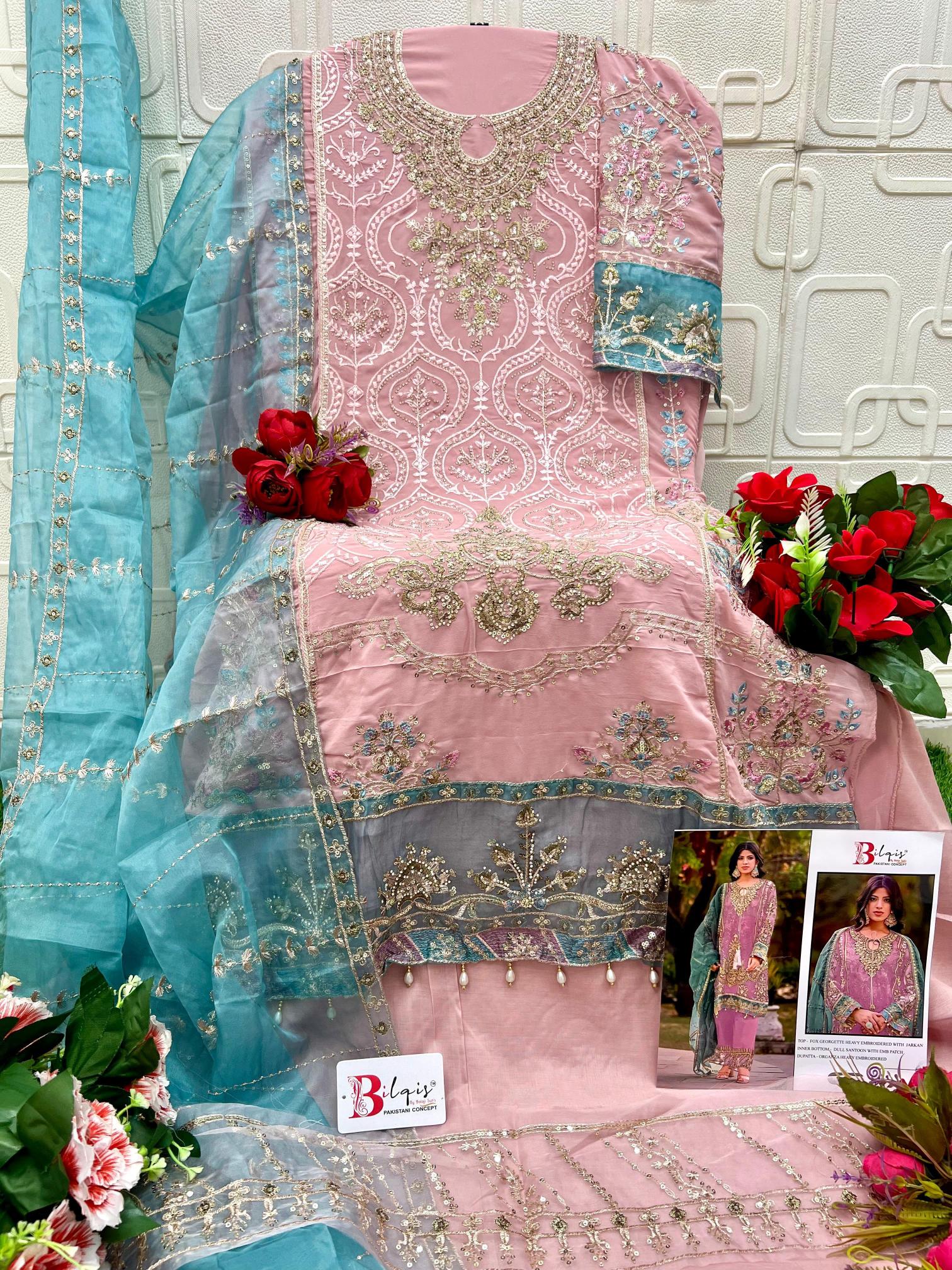 Bilqis B 142 U1 TO X1 catalog wholesaler of pakistani suits in srinagar