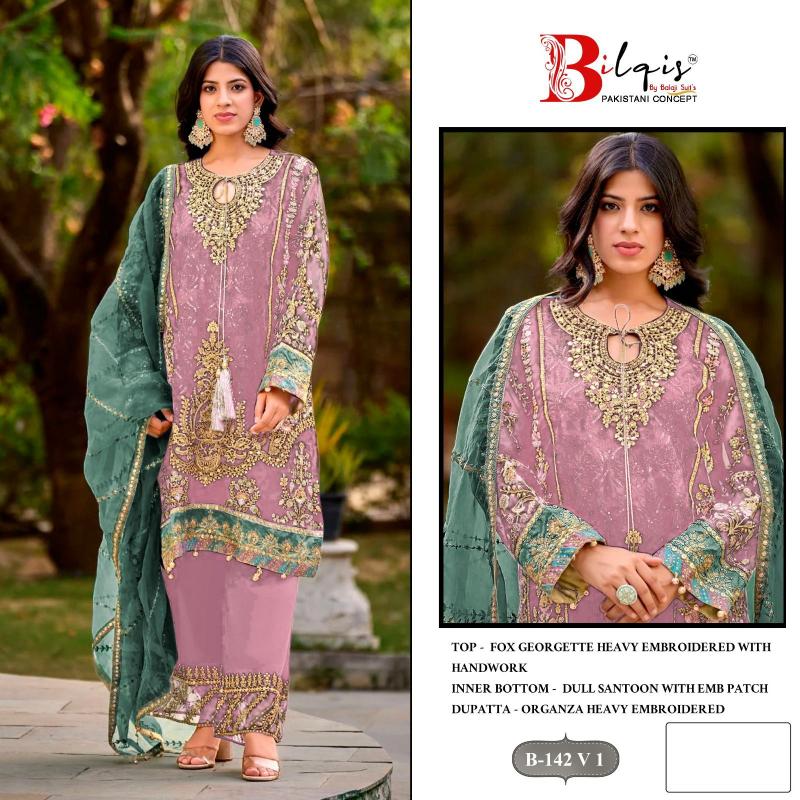 Bilqis B 142 U1 TO X1 catalog wholesaler of pakistani suits in srinagar