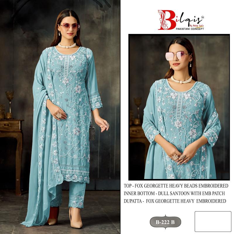 BILQIS B-222 A TO D Bulk salwar suits market in Delhi
