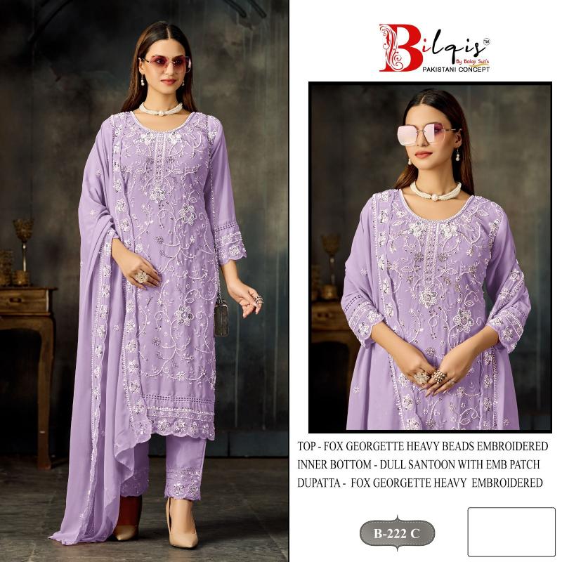 BILQIS B-222 A TO D Bulk salwar suits market in Delhi