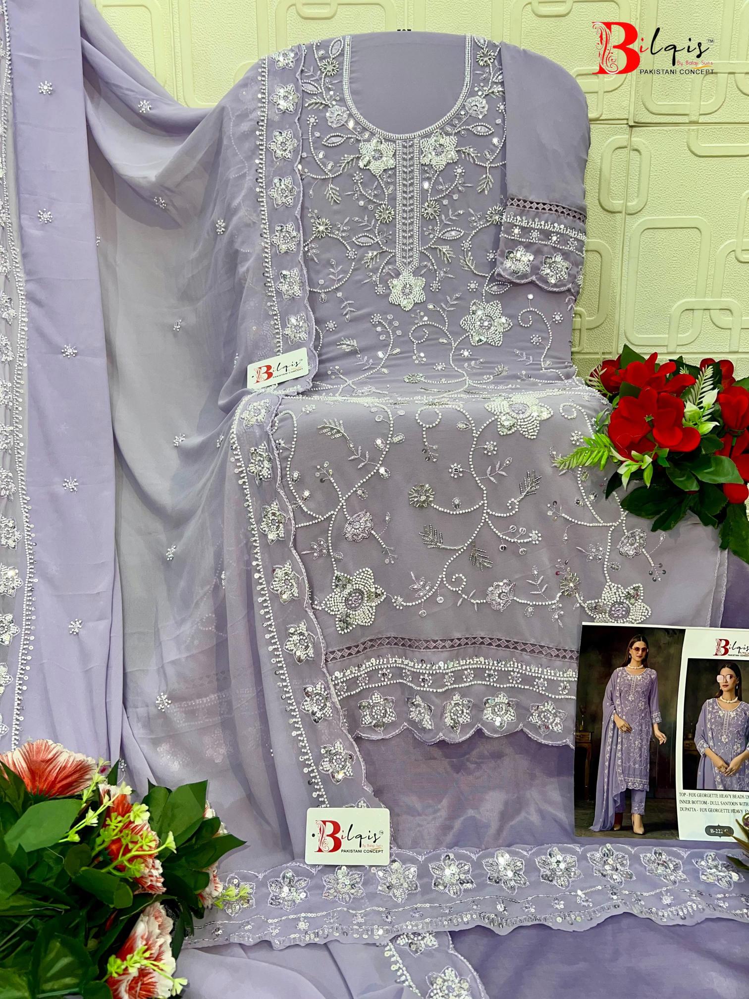 BILQIS B-222 A TO D Bulk salwar suits market in Delhi