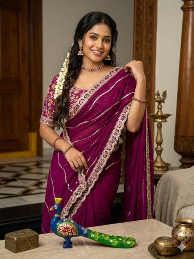 Dazira RANGOLI SEQUENCE Saree wholesale suppliers in Mumbai