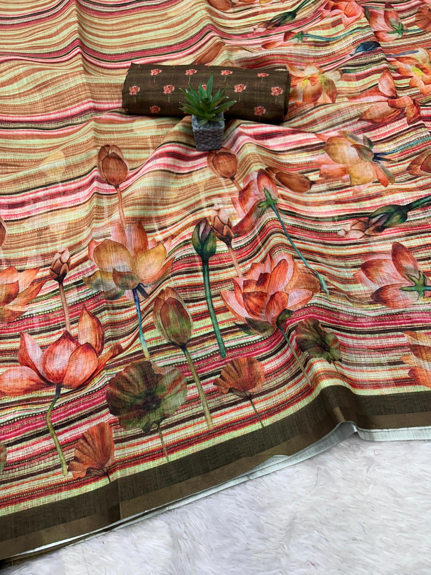 Dazira Soft Linen Wholesale saree suppliers in Ahmedabad