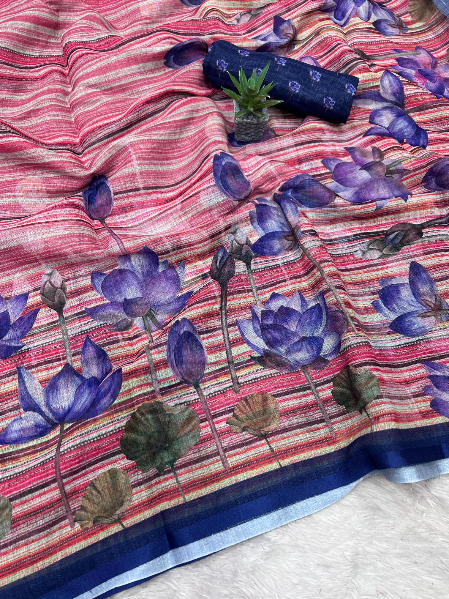 Dazira Soft Linen Wholesale saree suppliers in Ahmedabad