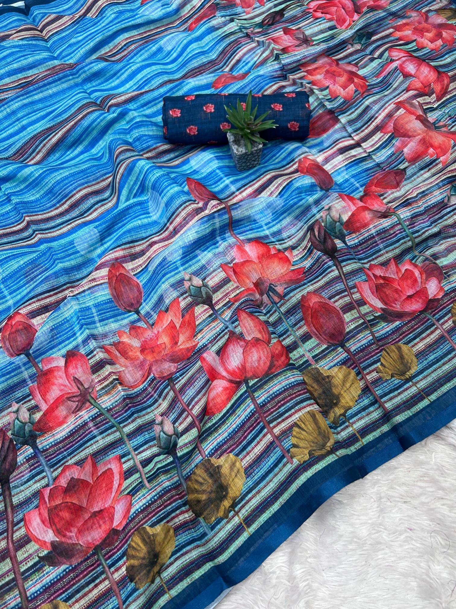 Dazira Soft Linen Wholesale saree suppliers in Ahmedabad