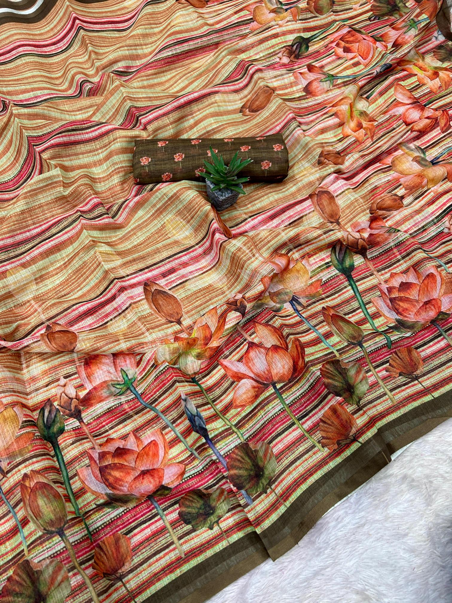 Dazira Soft Linen Wholesale saree suppliers in Ahmedabad