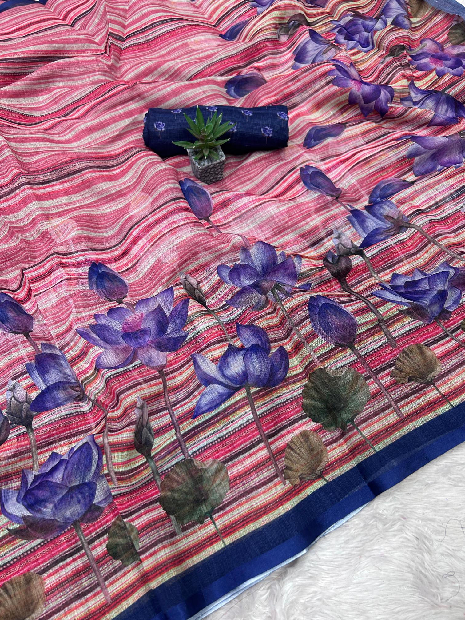 Dazira Soft Linen Wholesale saree suppliers in Ahmedabad