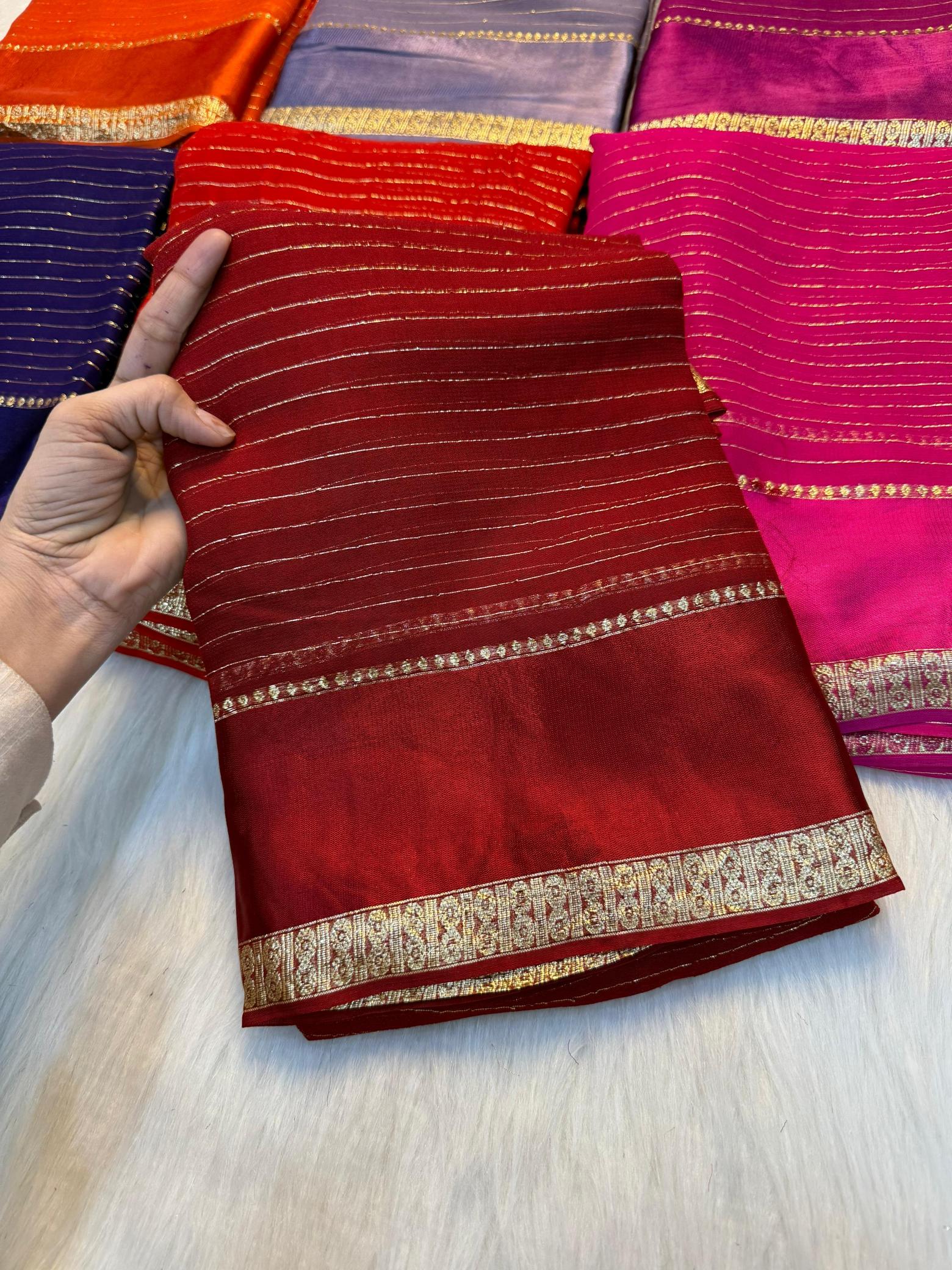 Dazira Viscose Georgette linning Saree wholesaler in Pune