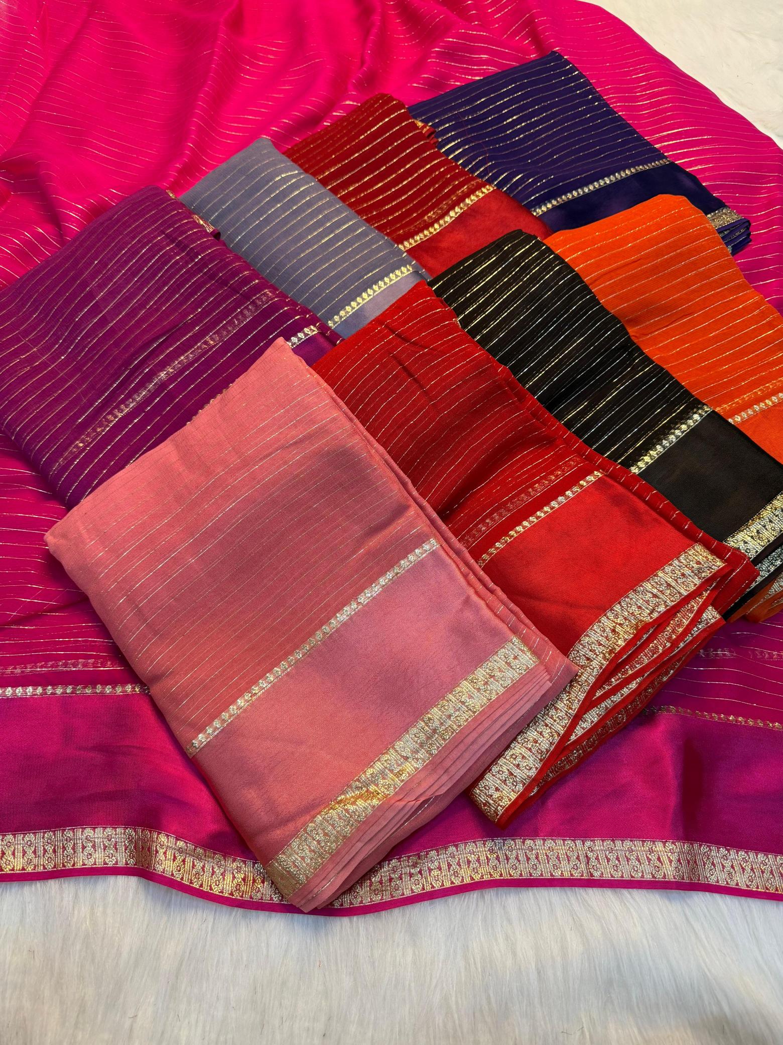 Dazira Viscose Georgette linning Saree wholesaler in Pune