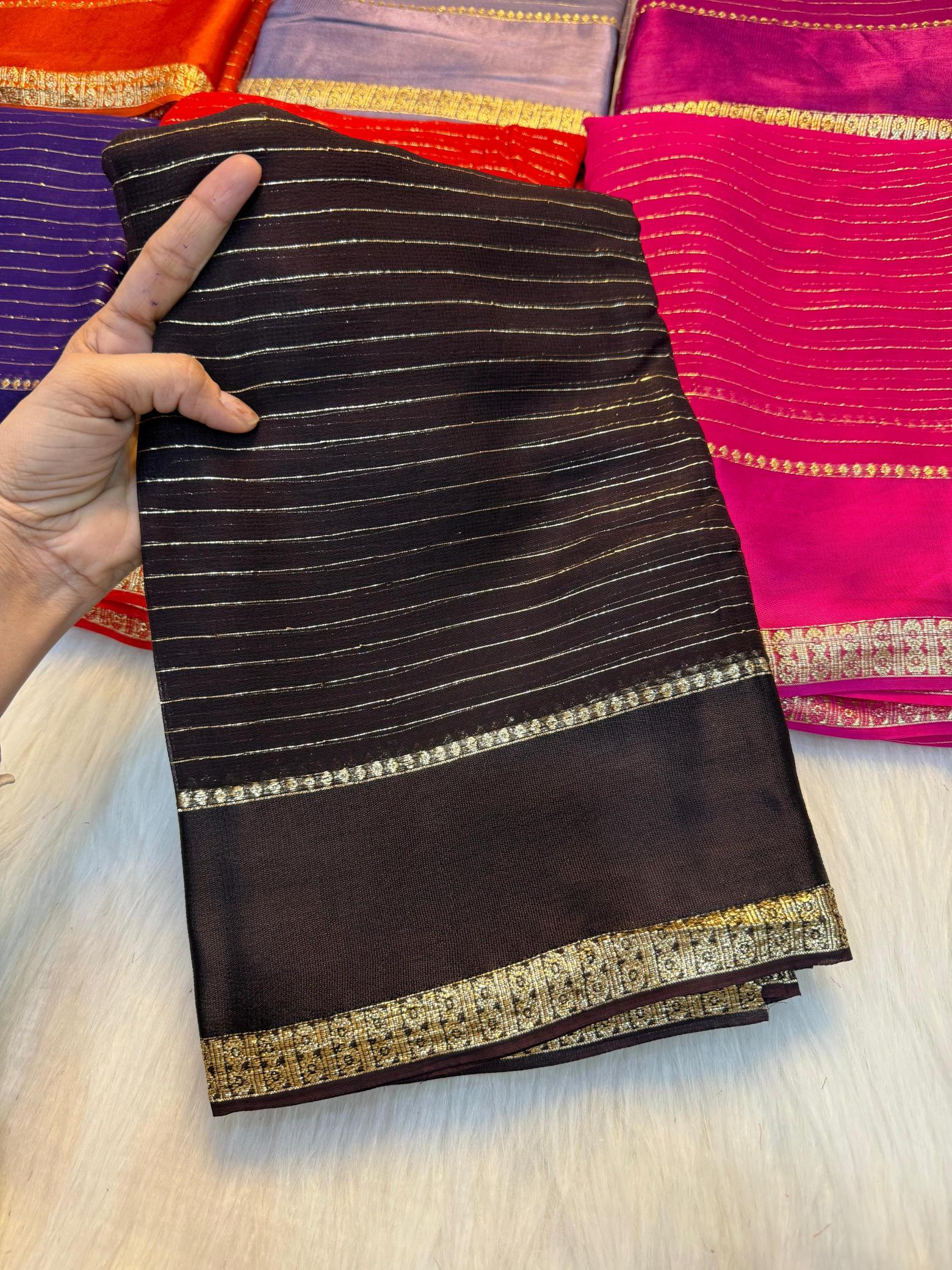 Dazira Viscose Georgette linning Saree wholesaler in Pune